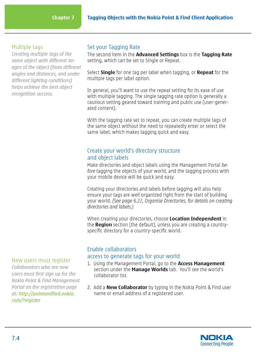 Nokia Nseries manual Set your Tagging Rate, Create your world’s directory structure and object labels 