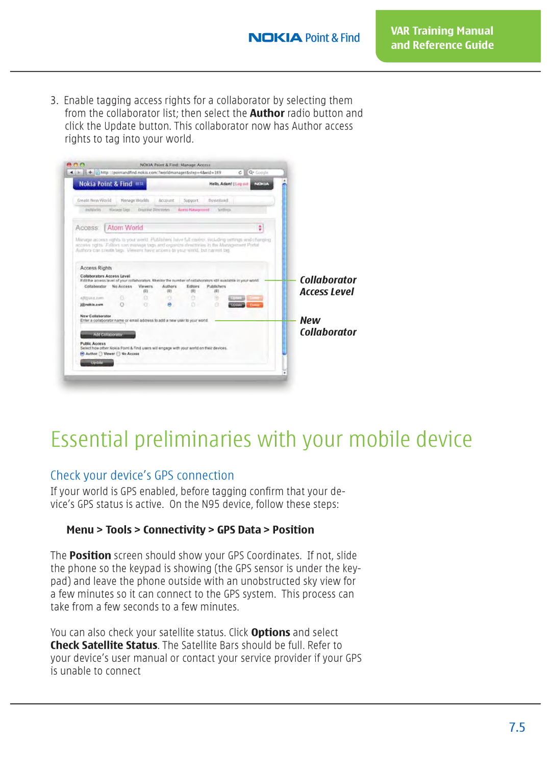 Nokia Nseries manual Essential preliminaries with your mobile device, Check your device’s GPS connection 