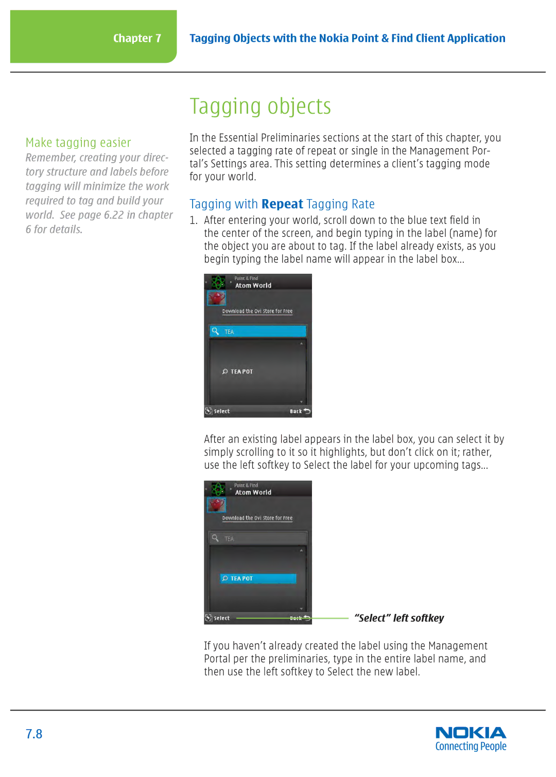 Nokia Nseries manual Make tagging easier, Tagging with Repeat Tagging Rate 