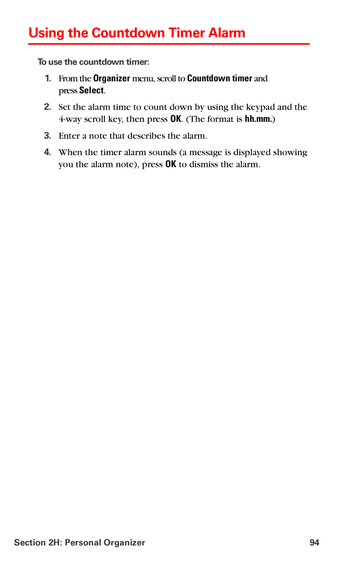 Nokia PM 3205 manual Using the Countdown Timer Alarm, To use the countdown timer 