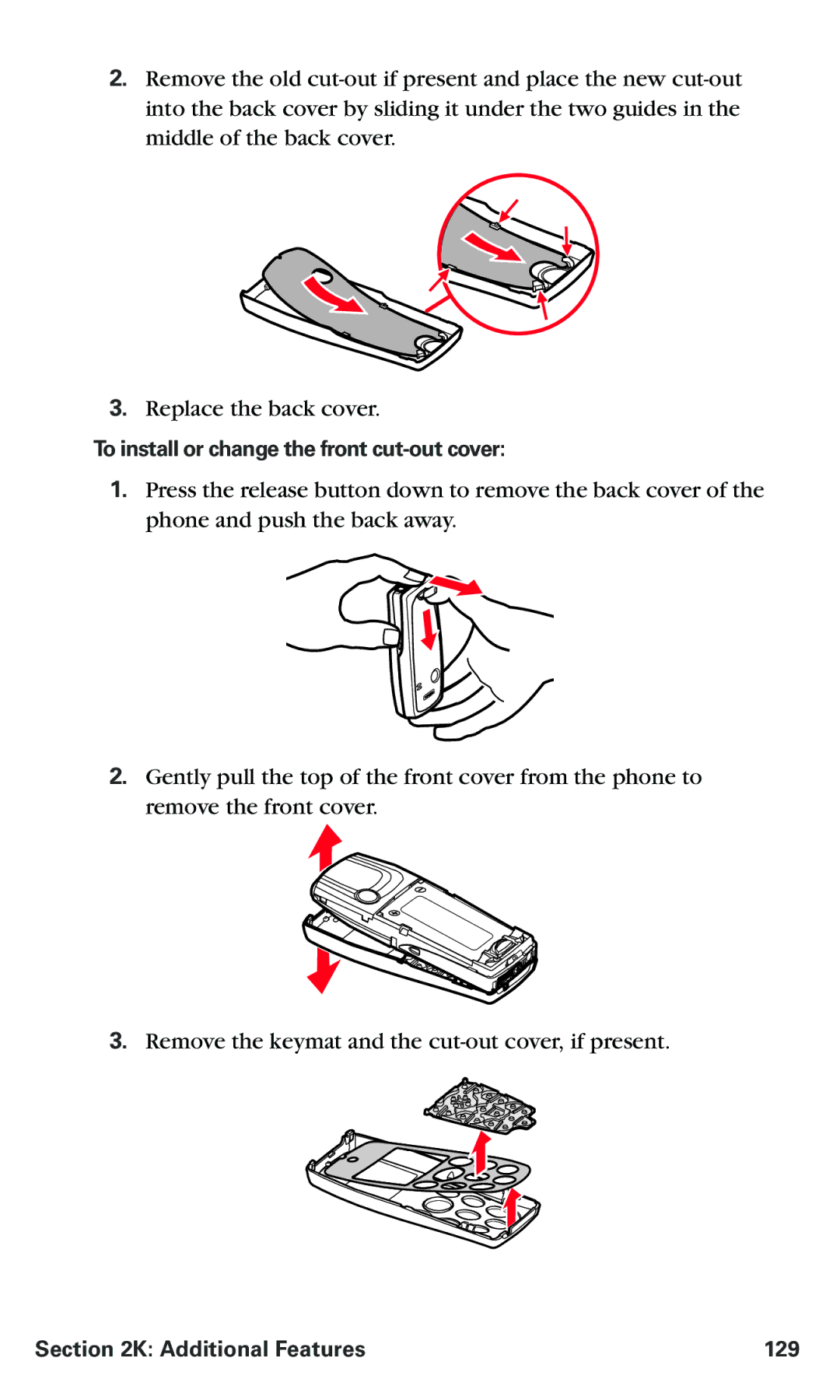 Nokia PM 3205 manual To install or change the front cutout cover, Additional Features 129 