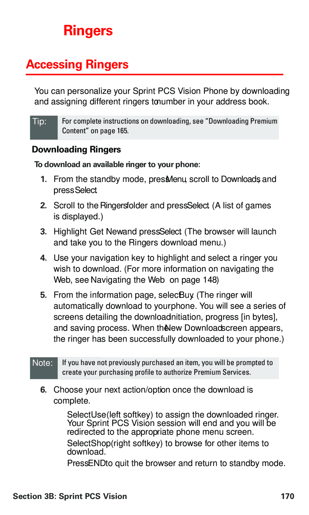 Nokia PM 3205 manual Accessing Ringers, Downloading Ringers, To download an available ringer to your phone 