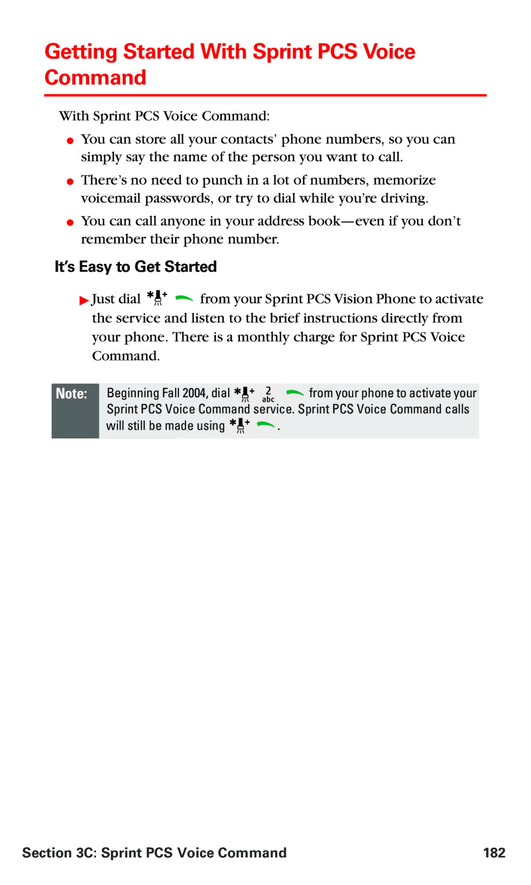 Nokia PM 3205 manual Getting Started With Sprint PCS Voice Command, It’s Easy to Get Started, Sprint PCS Voice Command 182 