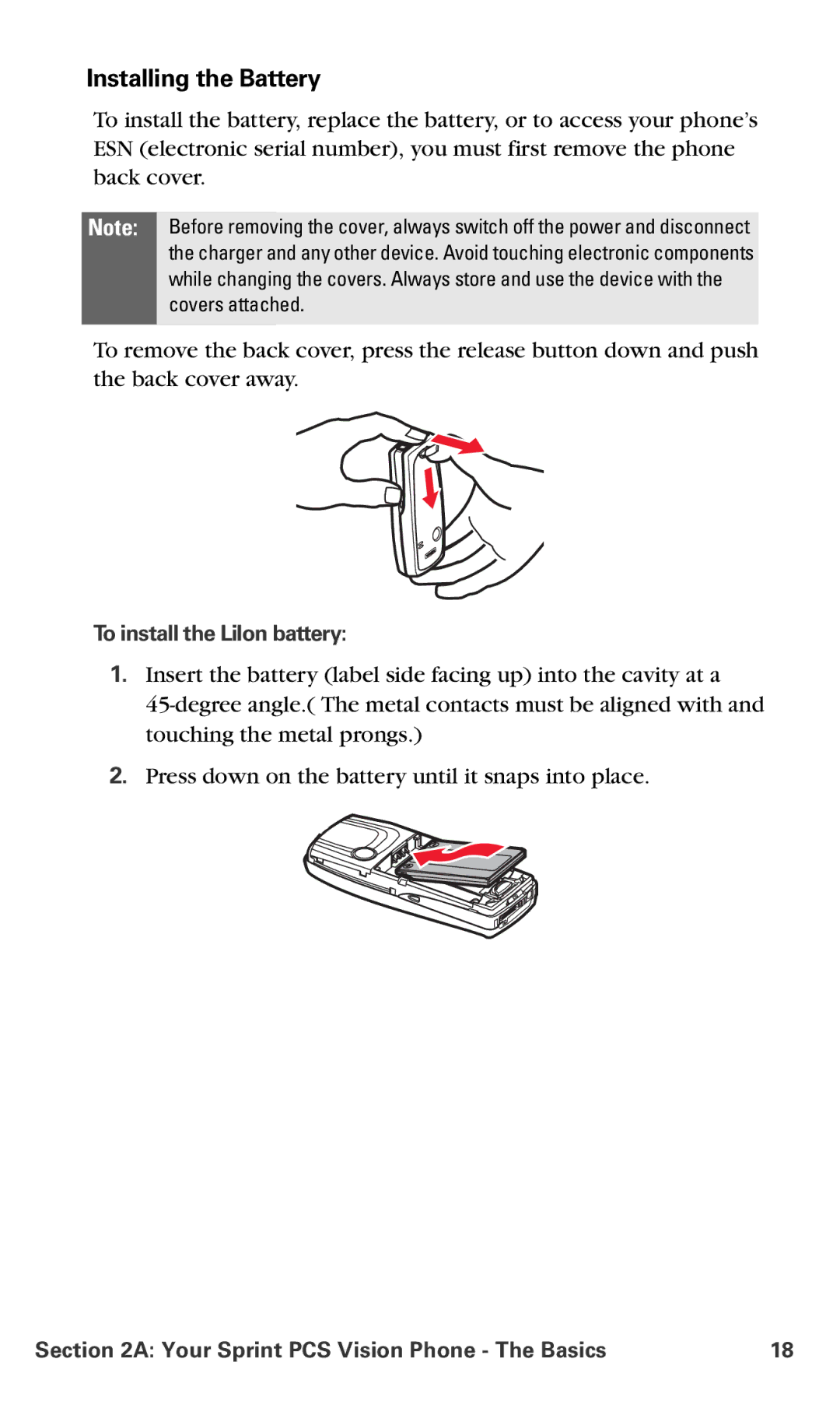 Nokia PM 3205 manual Installing the Battery, To install the LiIon battery 