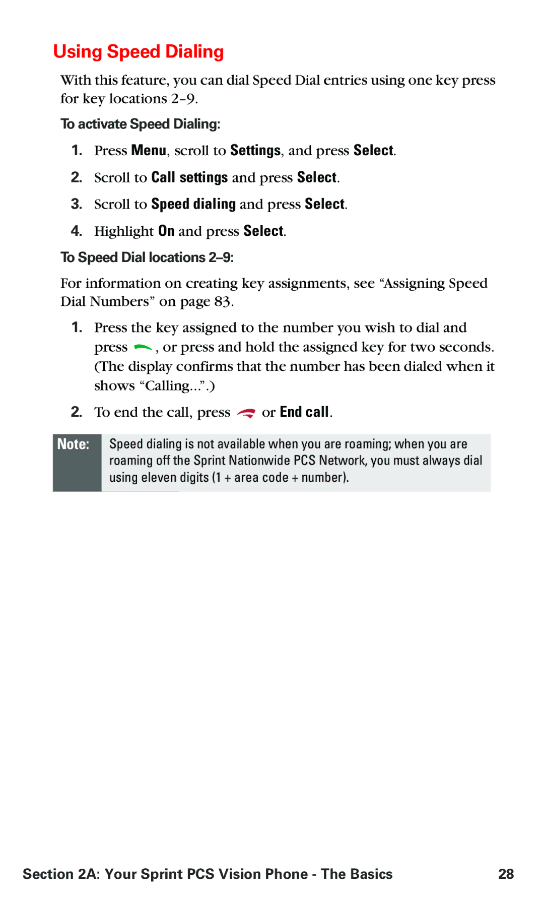 Nokia PM 3205 manual Using Speed Dialing, To activate Speed Dialing, To Speed Dial locations 