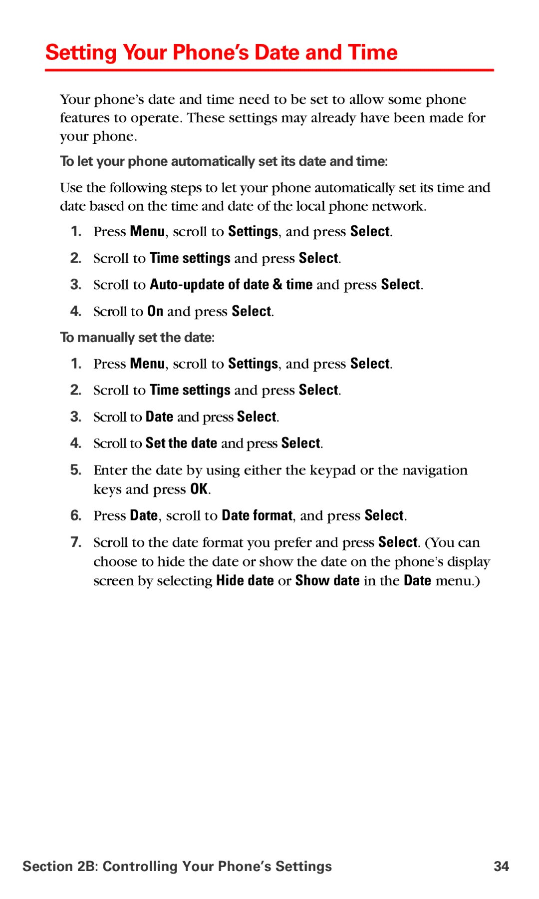 Nokia PM 3205 manual Setting Your Phone’s Date and Time, Scroll to Auto-update of date & time and press Select 