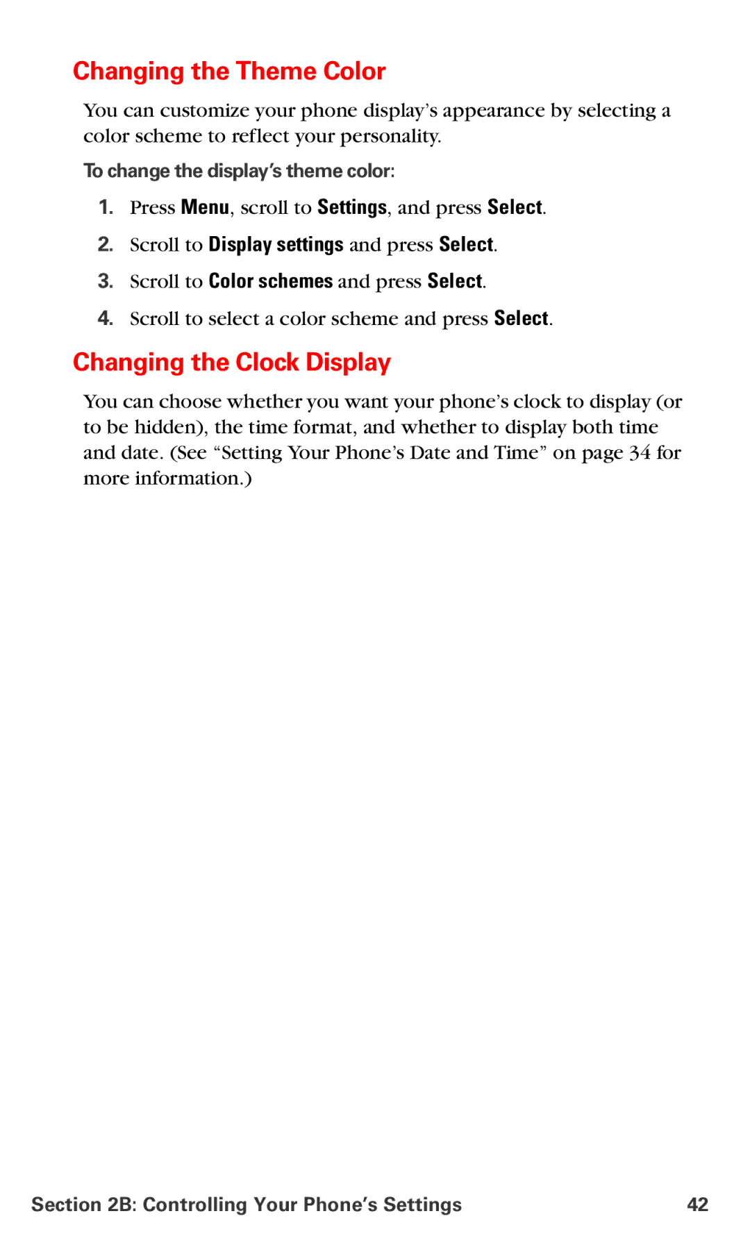 Nokia PM 3205 manual Changing the Theme Color, Changing the Clock Display, To change the display’s theme color 