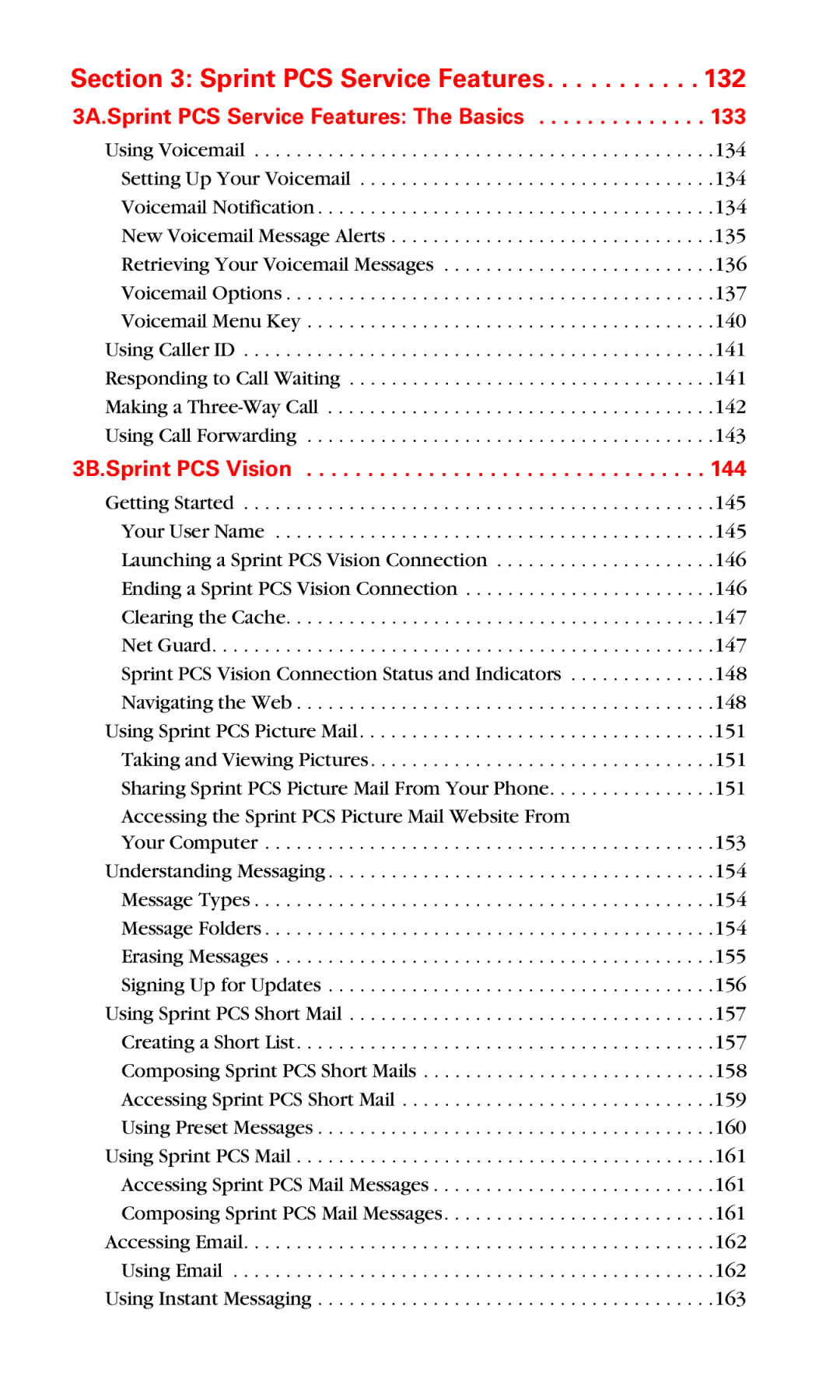 Nokia PM 3205 manual Sprint PCS Service Features 