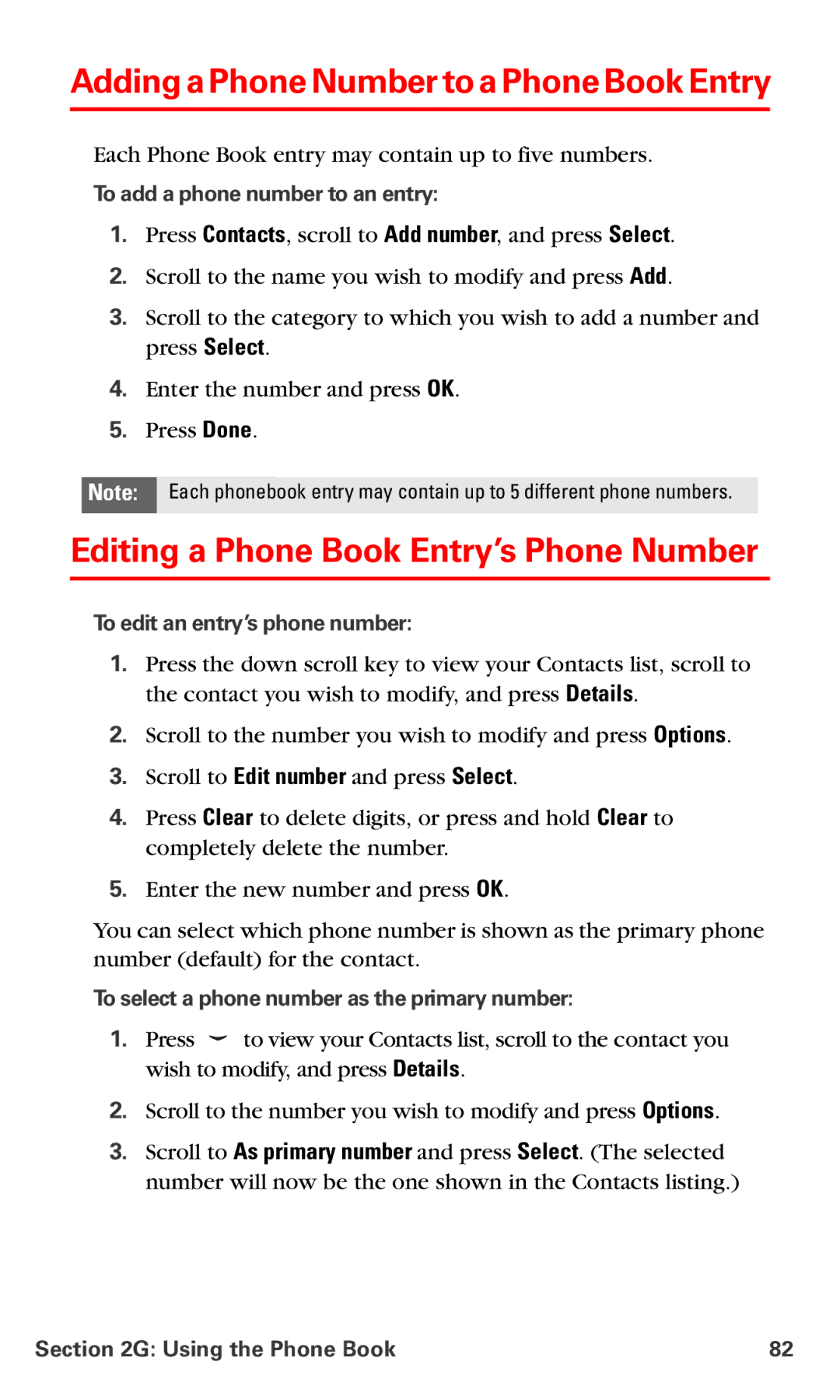 Nokia PM 3205 manual Adding a Phone Number to a Phone Book Entry, Editing a Phone Book Entry’s Phone Number 