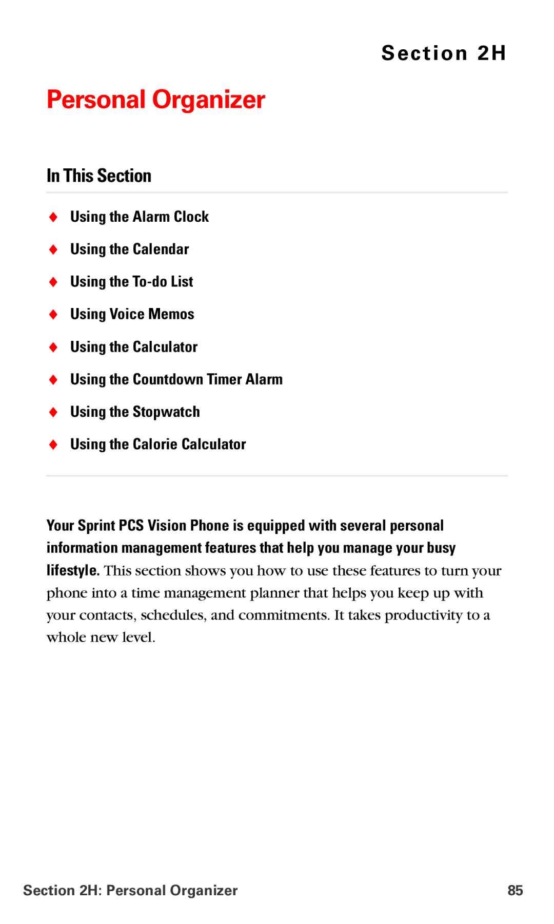 Nokia PM 3205 manual Personal Organizer 