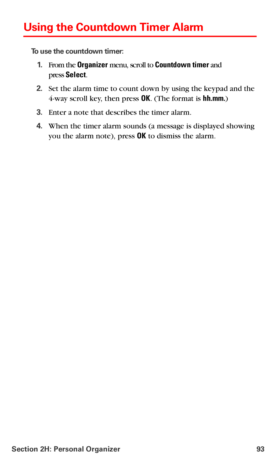 Nokia PM-6225 manual Using the Countdown Timer Alarm, To use the countdown timer 