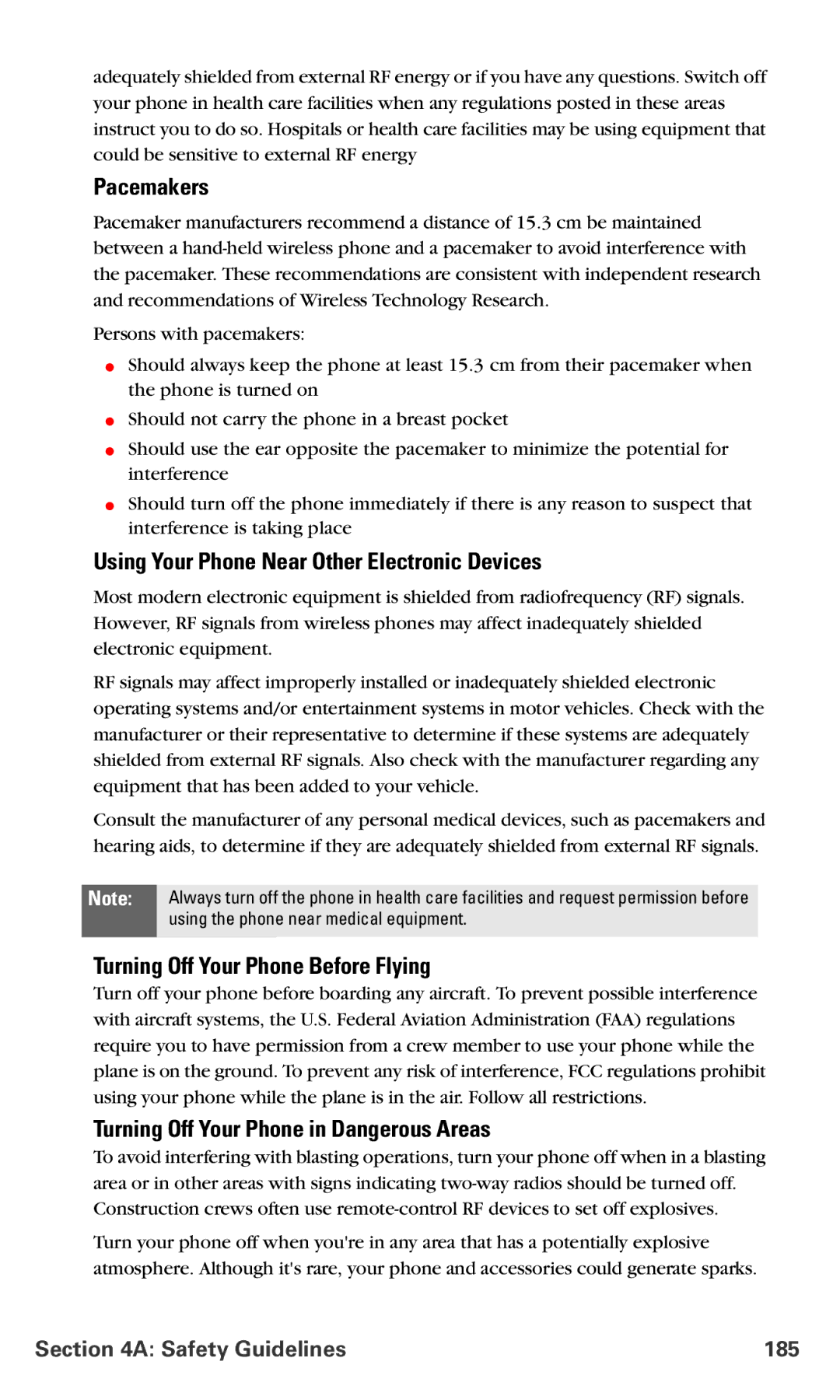 Nokia PM-6225 manual Pacemakers, Using Your Phone Near Other Electronic Devices, Turning Off Your Phone Before Flying 