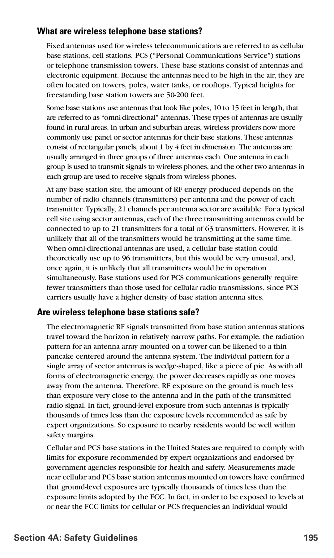 Nokia PM-6225 manual What are wireless telephone base stations?, Are wireless telephone base stations safe? 