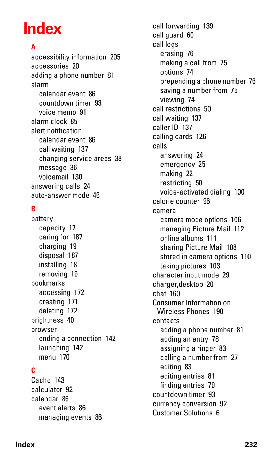 Nokia PM-6225 manual Index 