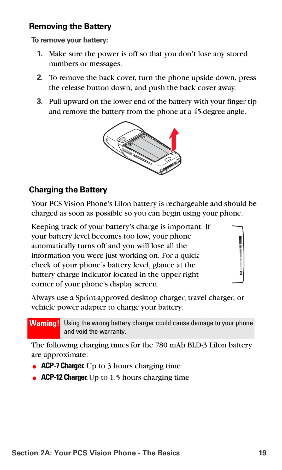 Nokia PM-6225 manual Removing the Battery, Charging the Battery, To remove your battery 