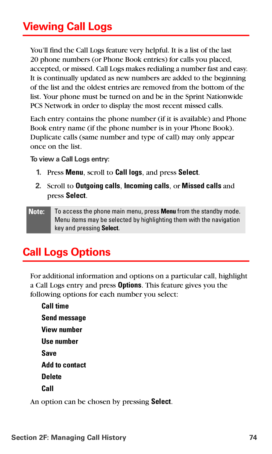 Nokia PM-6225 manual Viewing Call Logs, Call Logs Options, To view a Call Logs entry 