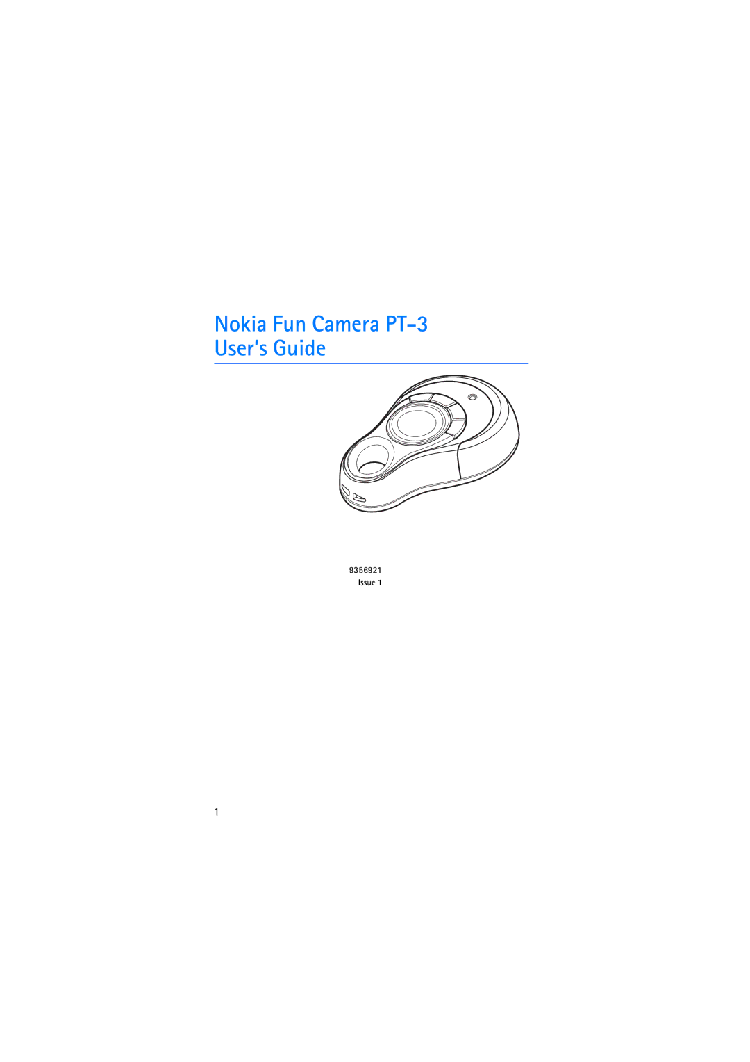 Nokia manual Nokia Fun Camera PT-3 User’s Guide 