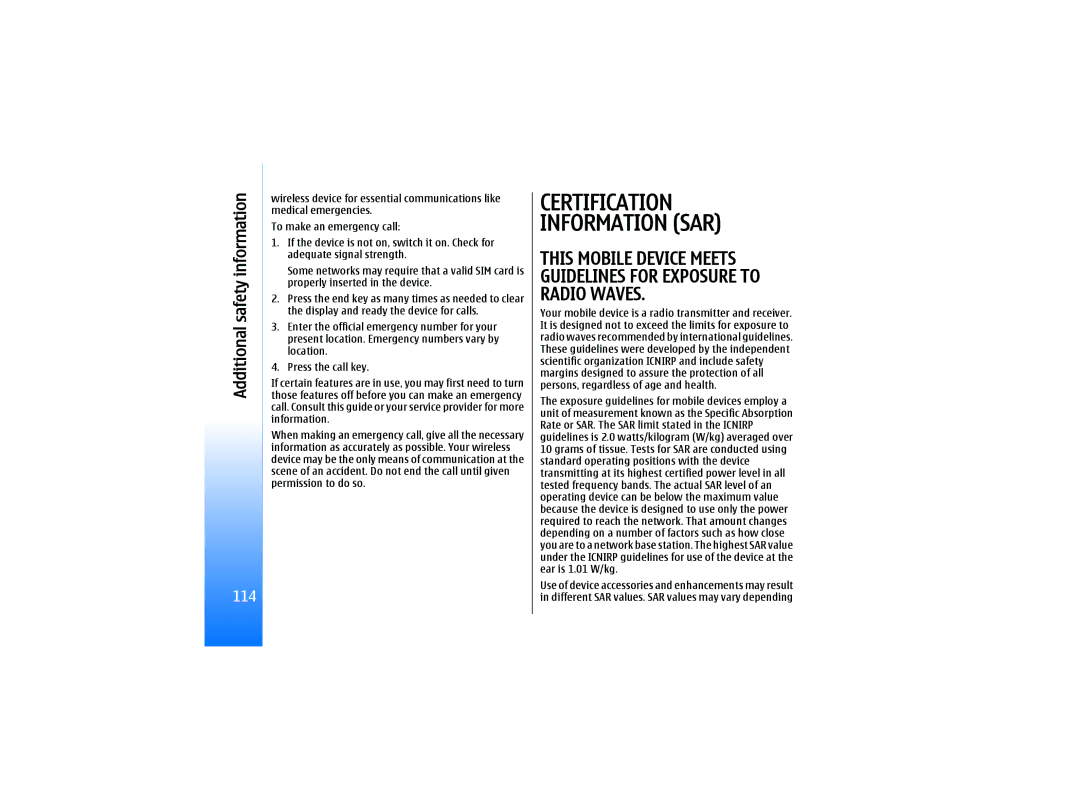 Nokia RM-10 manual Certification Information SAR 