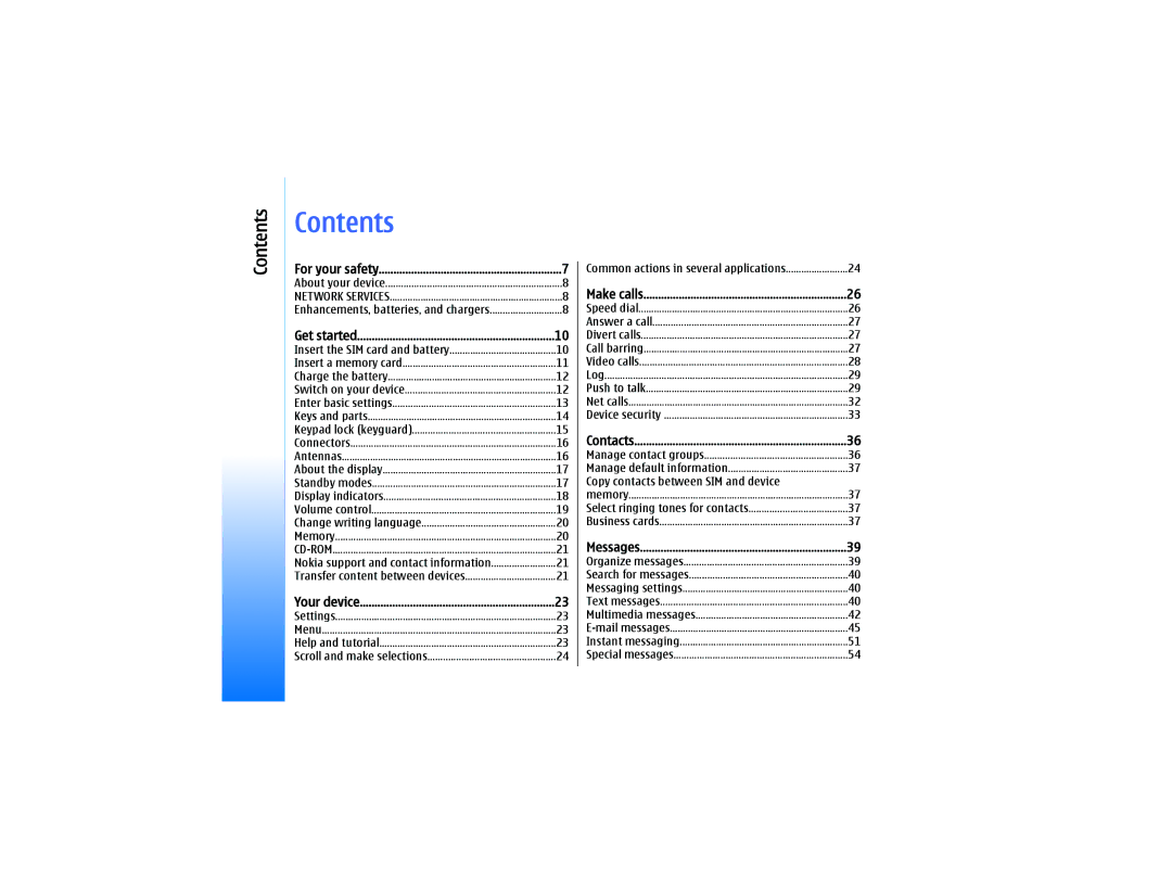 Nokia RM-10 manual Contents 