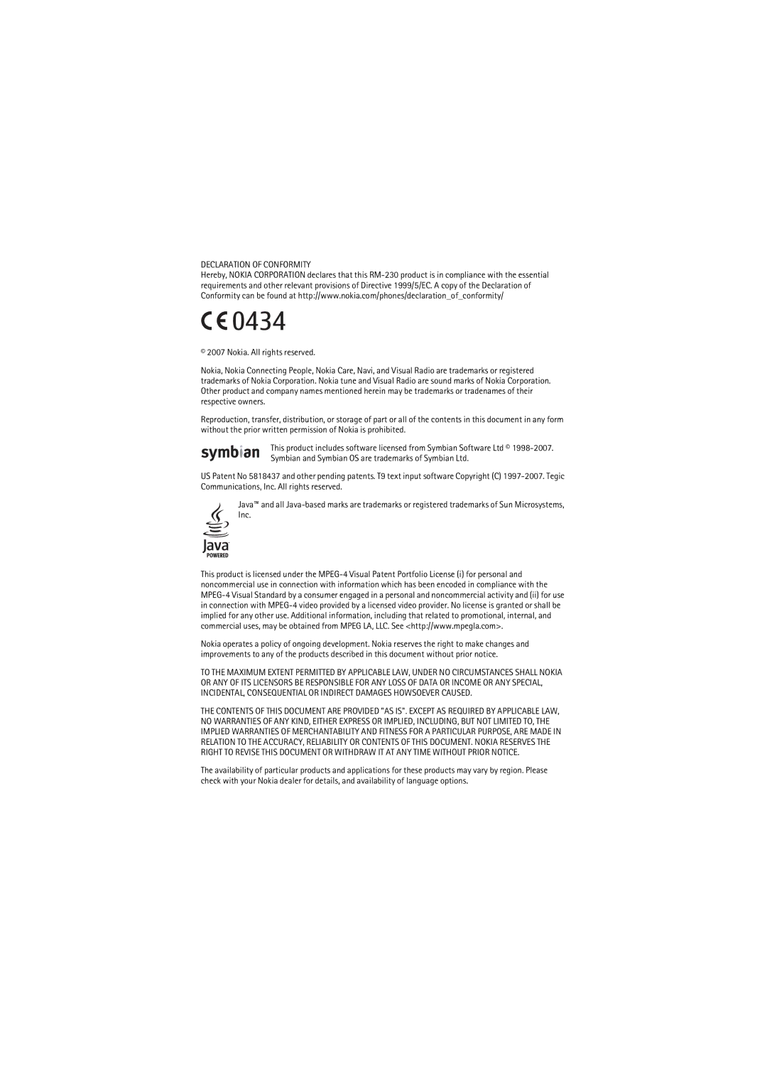 Nokia RM-230 manual 0434 