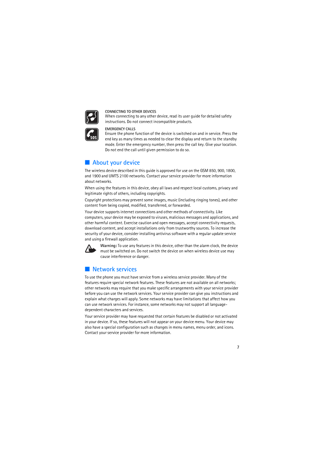 Nokia RM-230 manual About your device, Network services 