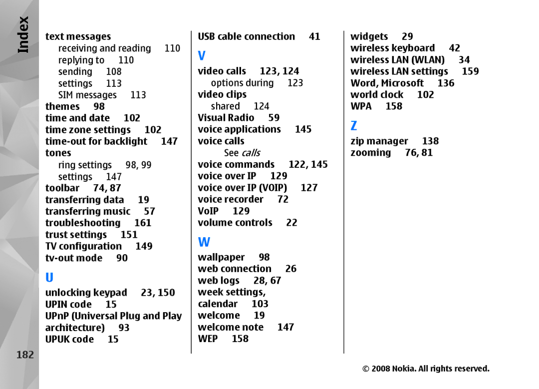 Nokia RM-320 manual 182, Wep 