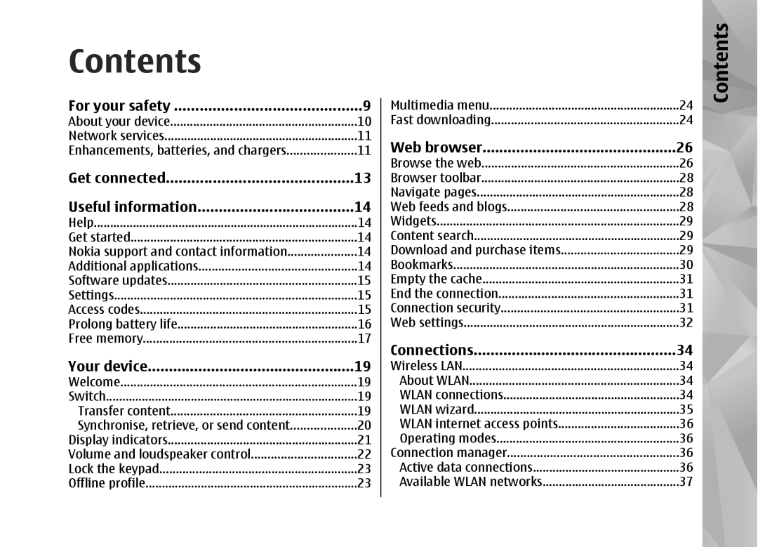 Nokia RM-320 manual Contents 