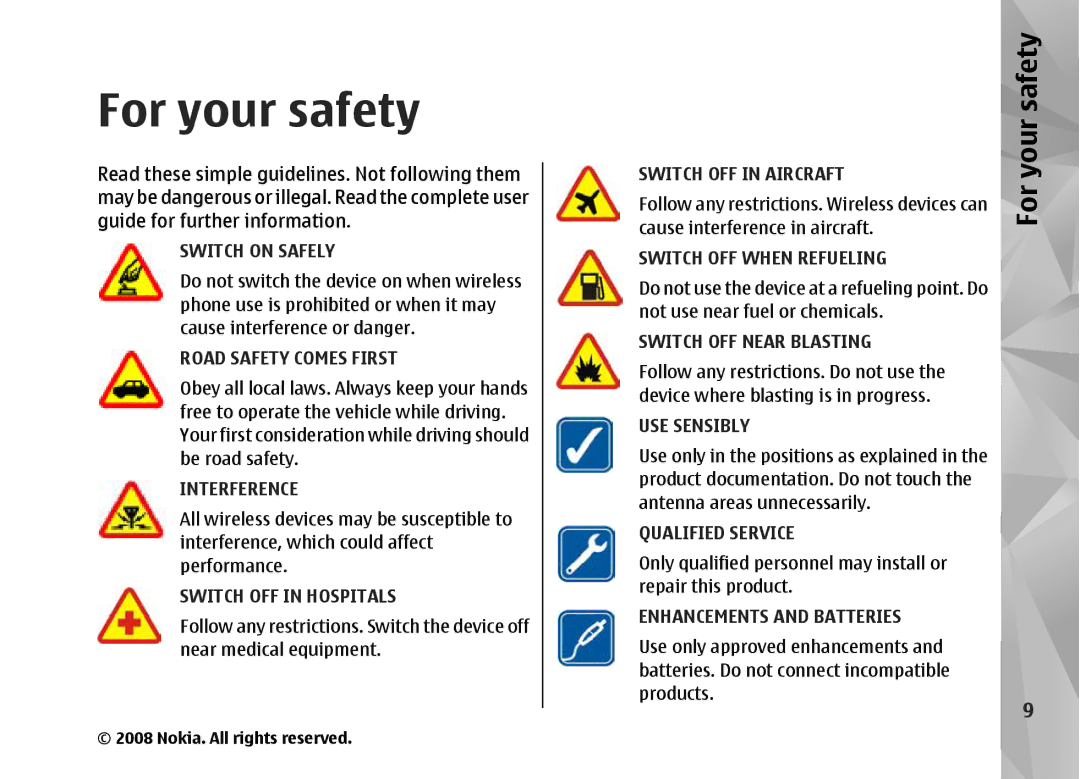 Nokia RM-320 manual For your safety 