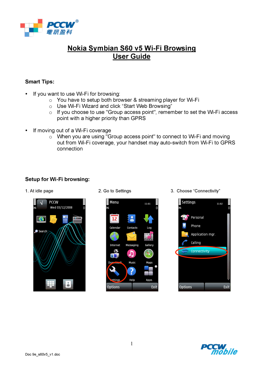 Nokia S60 v5 manual Smart Tips, Setup for Wi-Fi browsing 