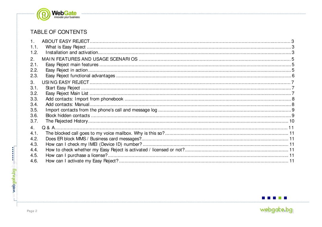 Nokia S60 user manual Table of Contents 