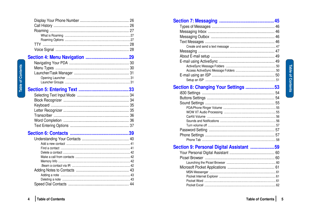 Nokia SCH-i830 manual Menu Navigation 