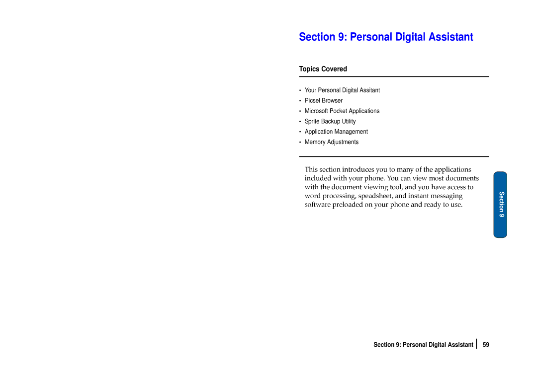 Nokia SCH-i830 manual Personal Digital Assistant 