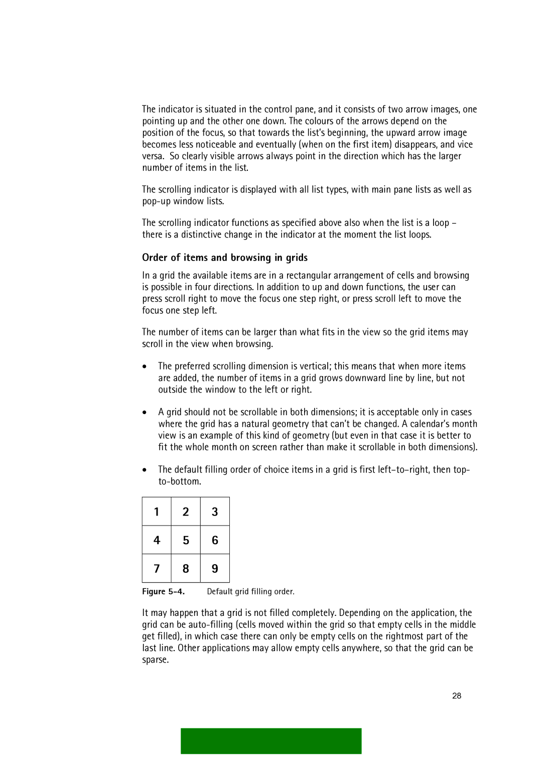 Nokia Series 60 manual Order of items and browsing in grids 