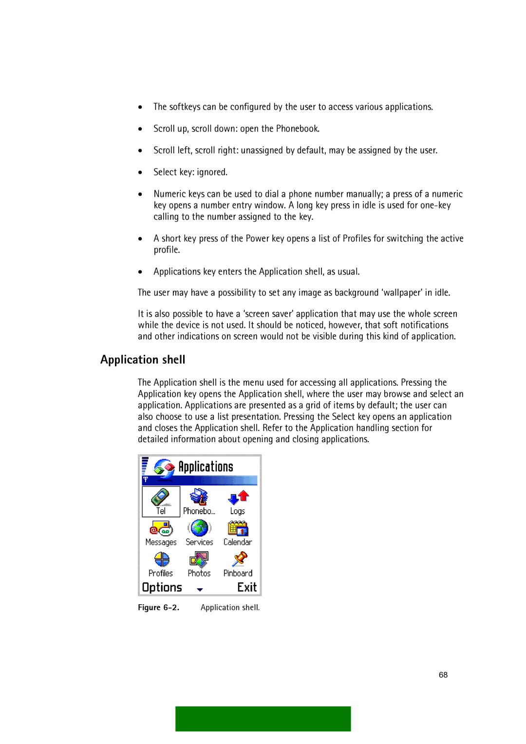 Nokia Series 60 manual Application shell 