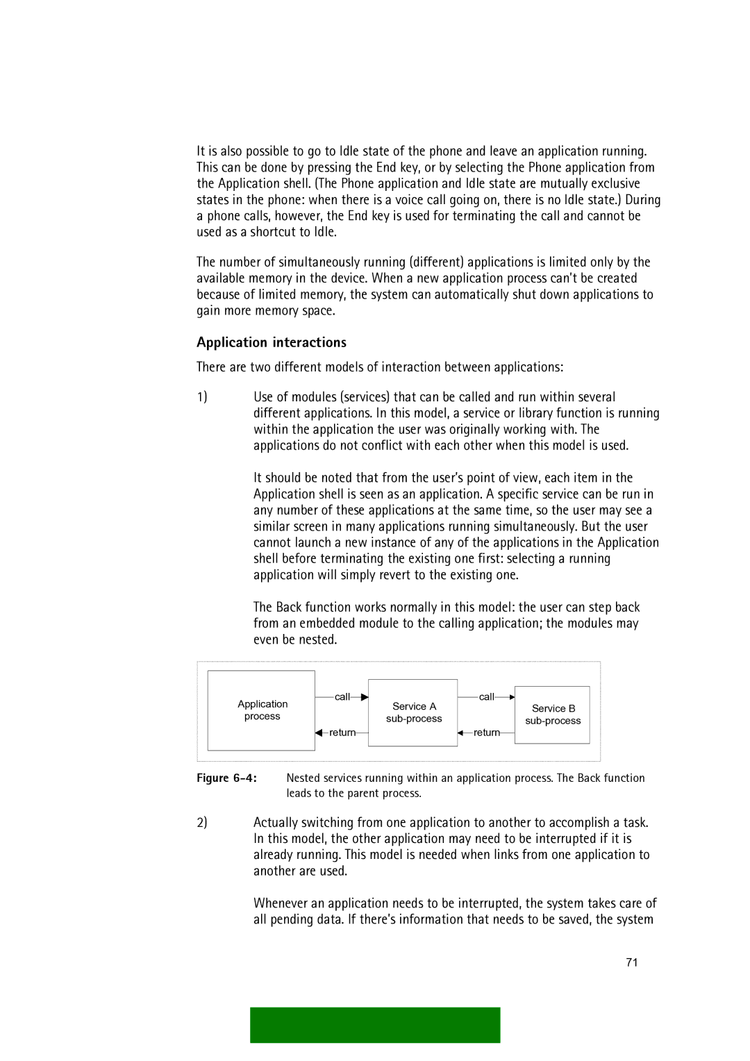 Nokia Series 60 manual Application interactions 