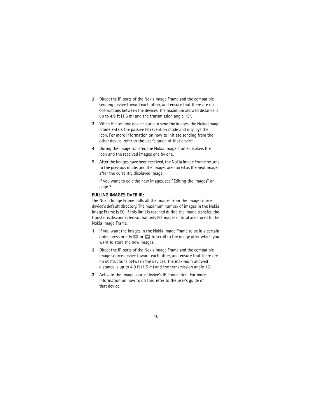 Nokia SU-4 manual Other device, refer to the user’s guide of that device, Pulling Images Over IR 