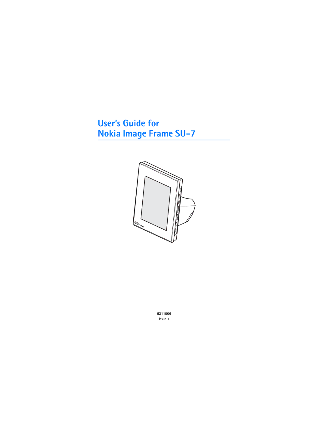 Nokia manual User’s Guide for Nokia Image Frame SU-7 