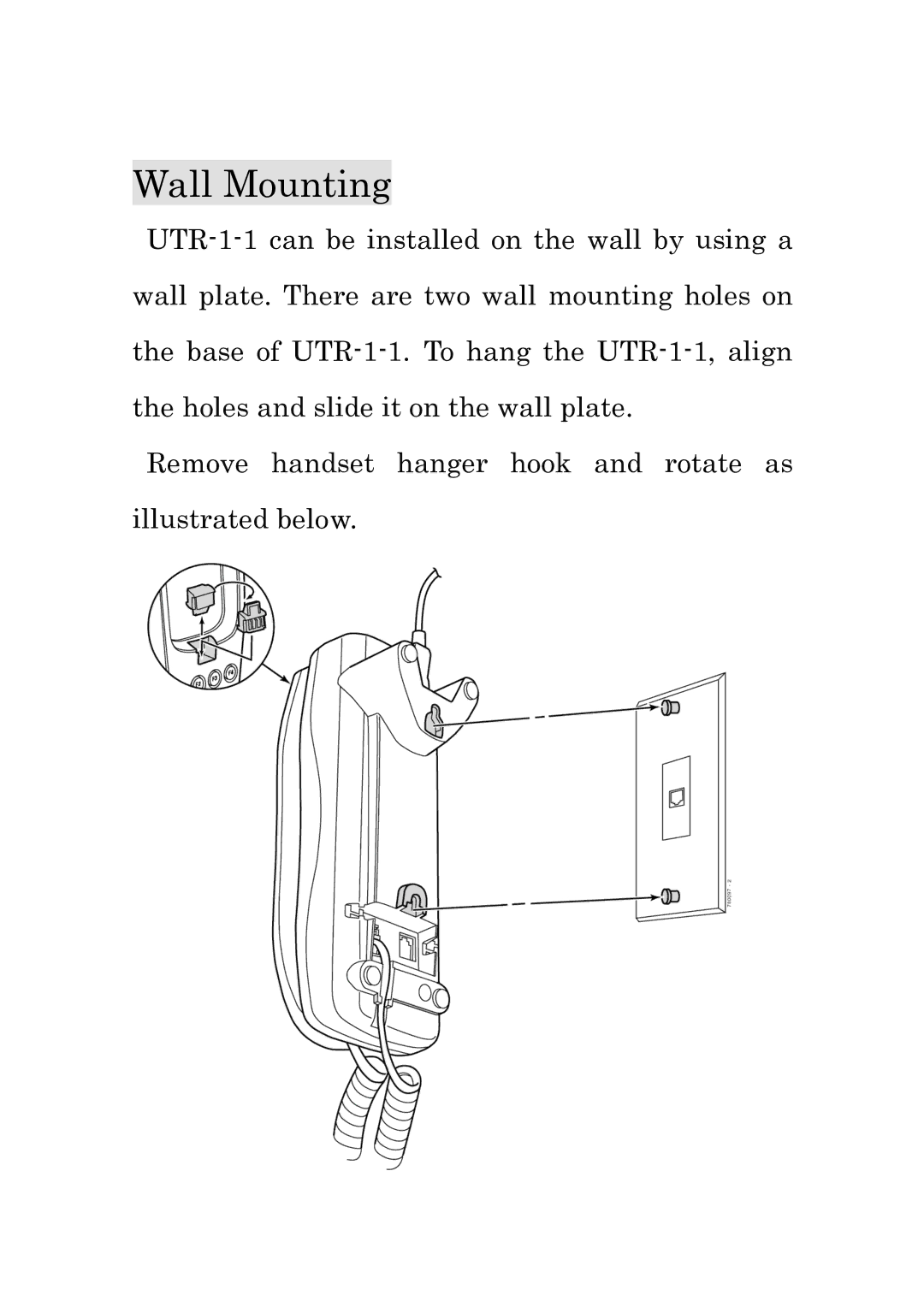 Nokia UTR-1-1 (BK) manual Wall Mounting 