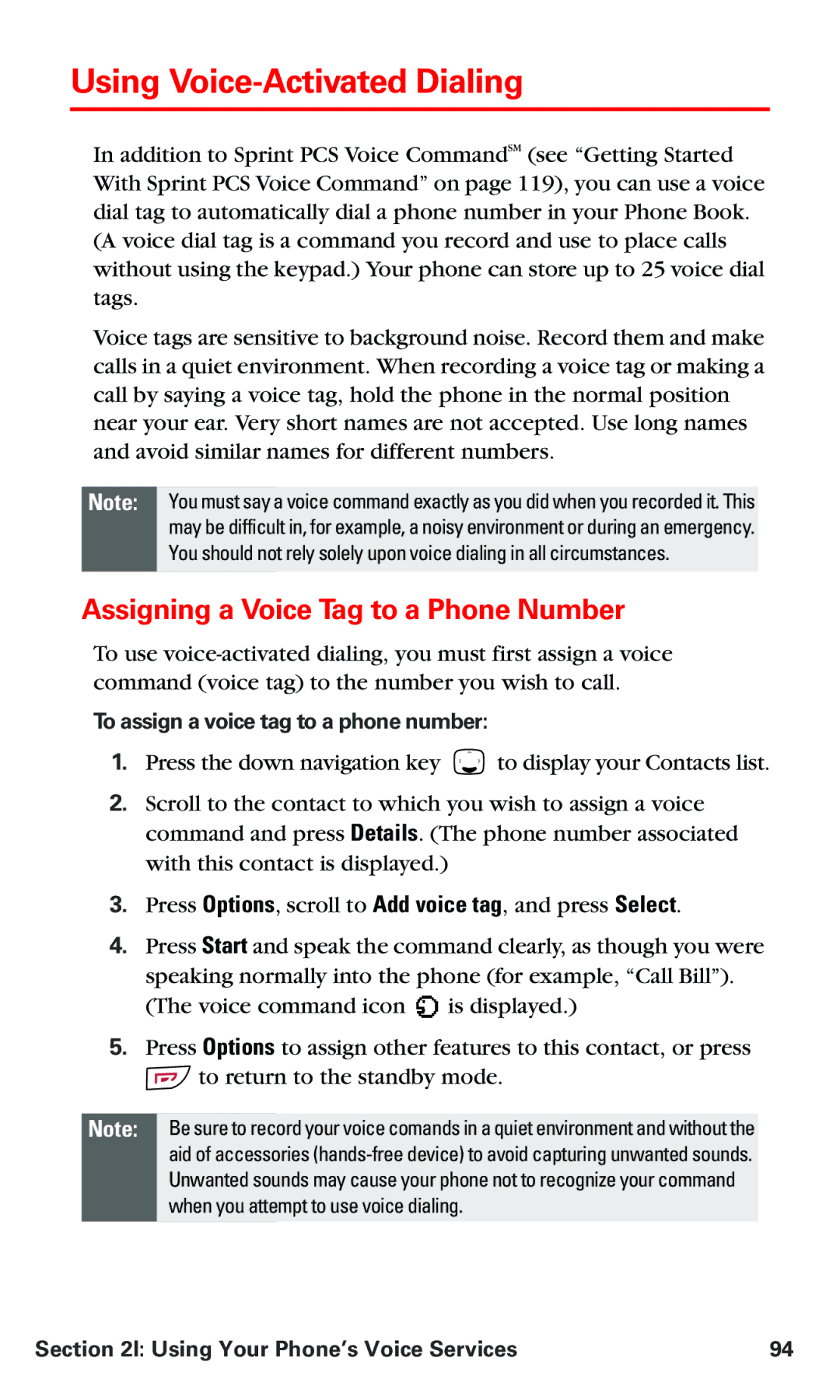 Nokia V-6016i manual Using Voice-Activated Dialing, Assigning a Voice Tag to a Phone Number 