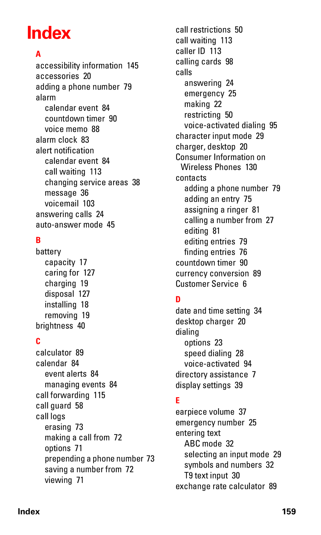 Nokia V-6016i manual Index 