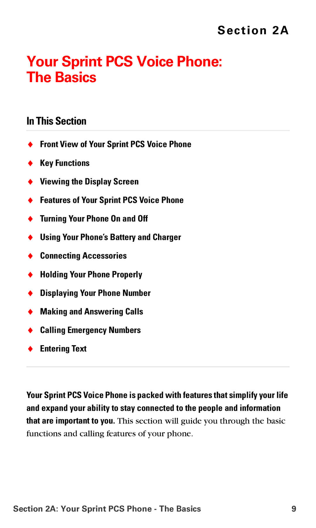 Nokia V-6016i manual Your Sprint PCS Voice Phone Basics, Your Sprint PCS Phone The Basics 