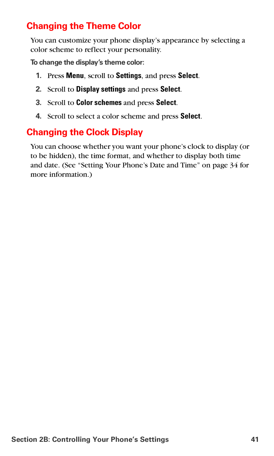 Nokia V-6016i manual Changing the Theme Color, Changing the Clock Display, To change the display’s theme color 