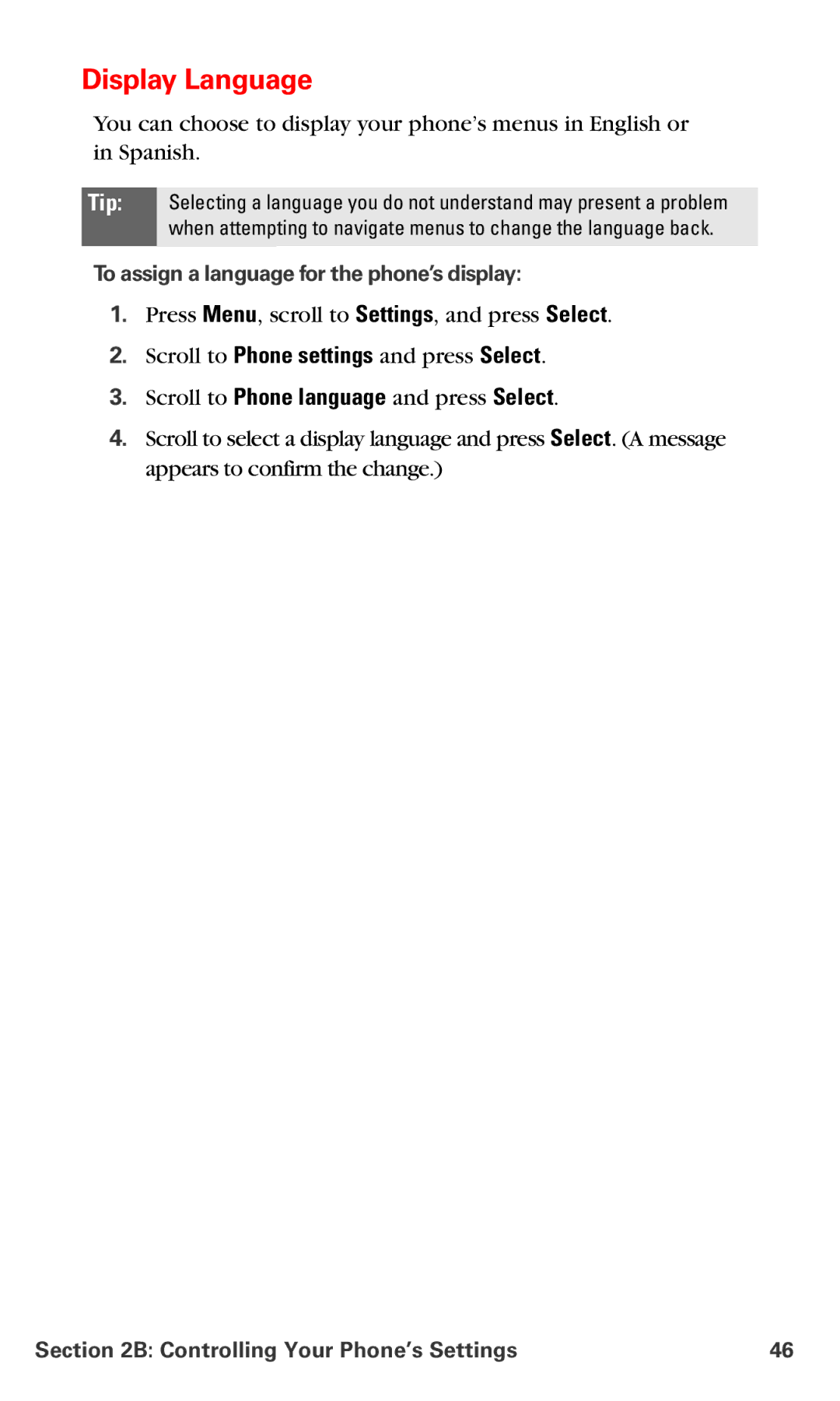 Nokia V-6016i manual Display Language, To assign a language for the phone’s display 