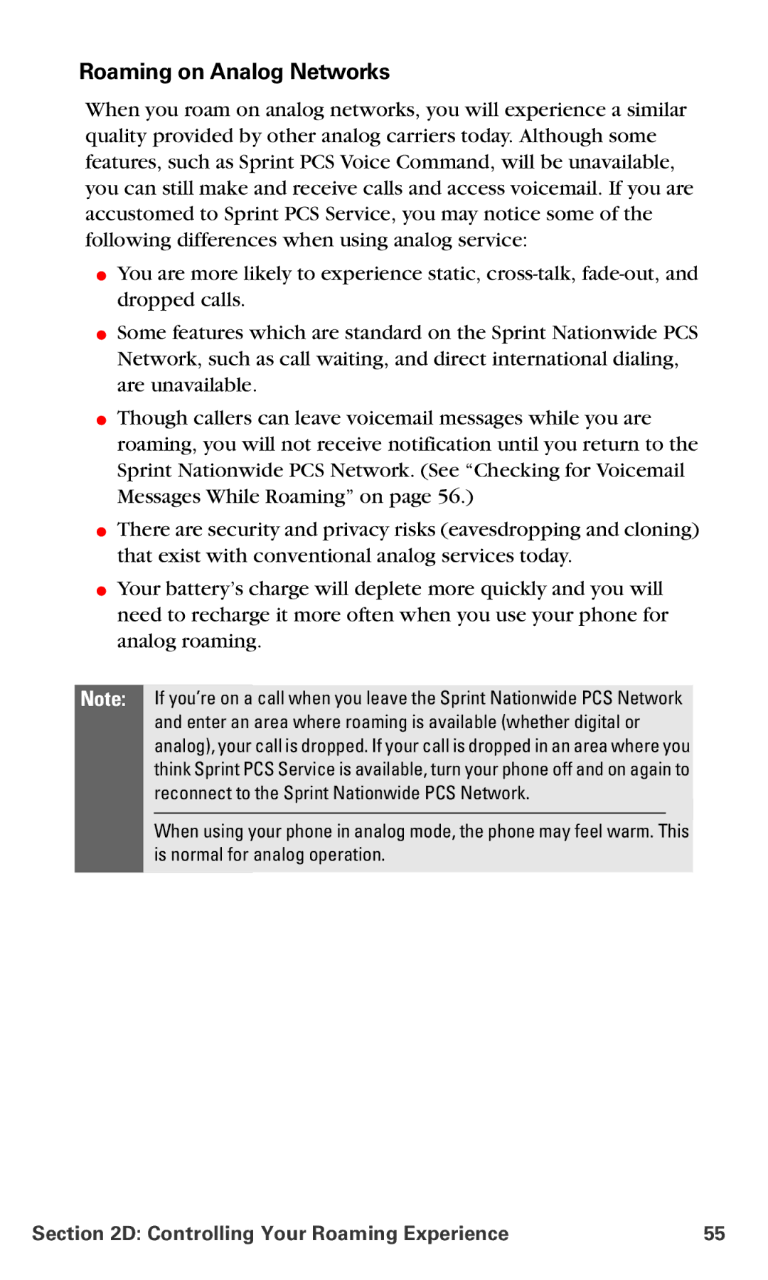 Nokia V-6016i manual Roaming on Analog Networks 