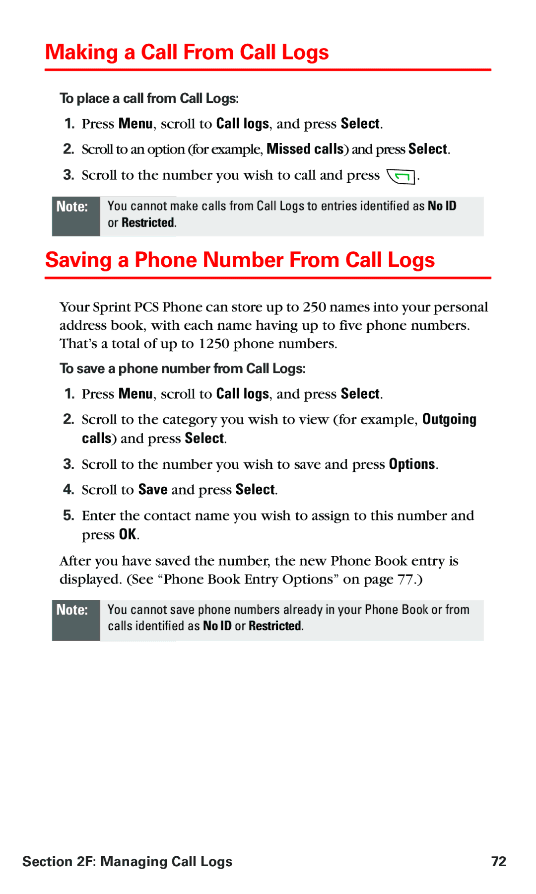 Nokia V-6016i manual Making a Call From Call Logs, Saving a Phone Number From Call Logs, To place a call from Call Logs 