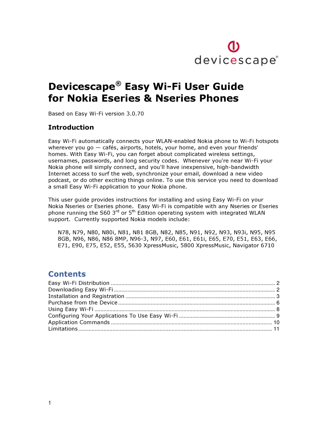 Nokia V3.0.70 manual Contents 