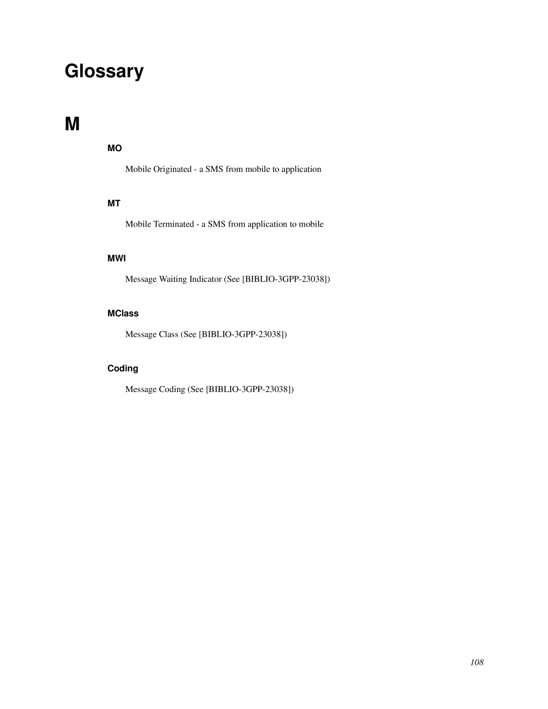 Nokia WAP and SMS gateway manual Glossary, MClass, Coding 