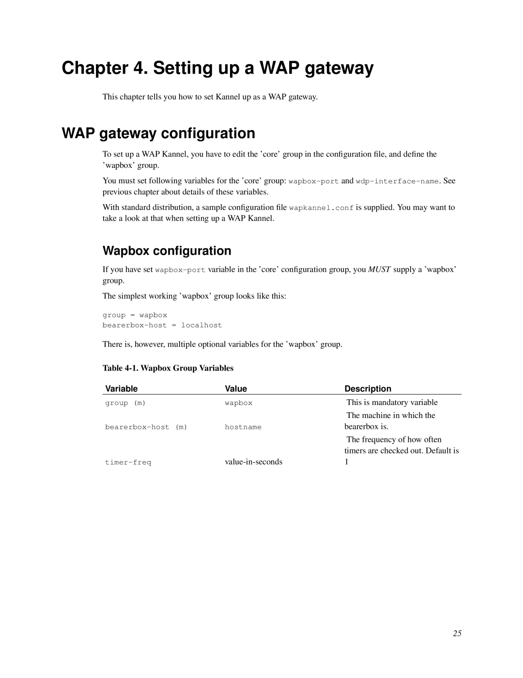 Nokia WAP and SMS gateway manual Setting up a WAP gateway, WAP gateway conﬁguration, Wapbox conﬁguration 