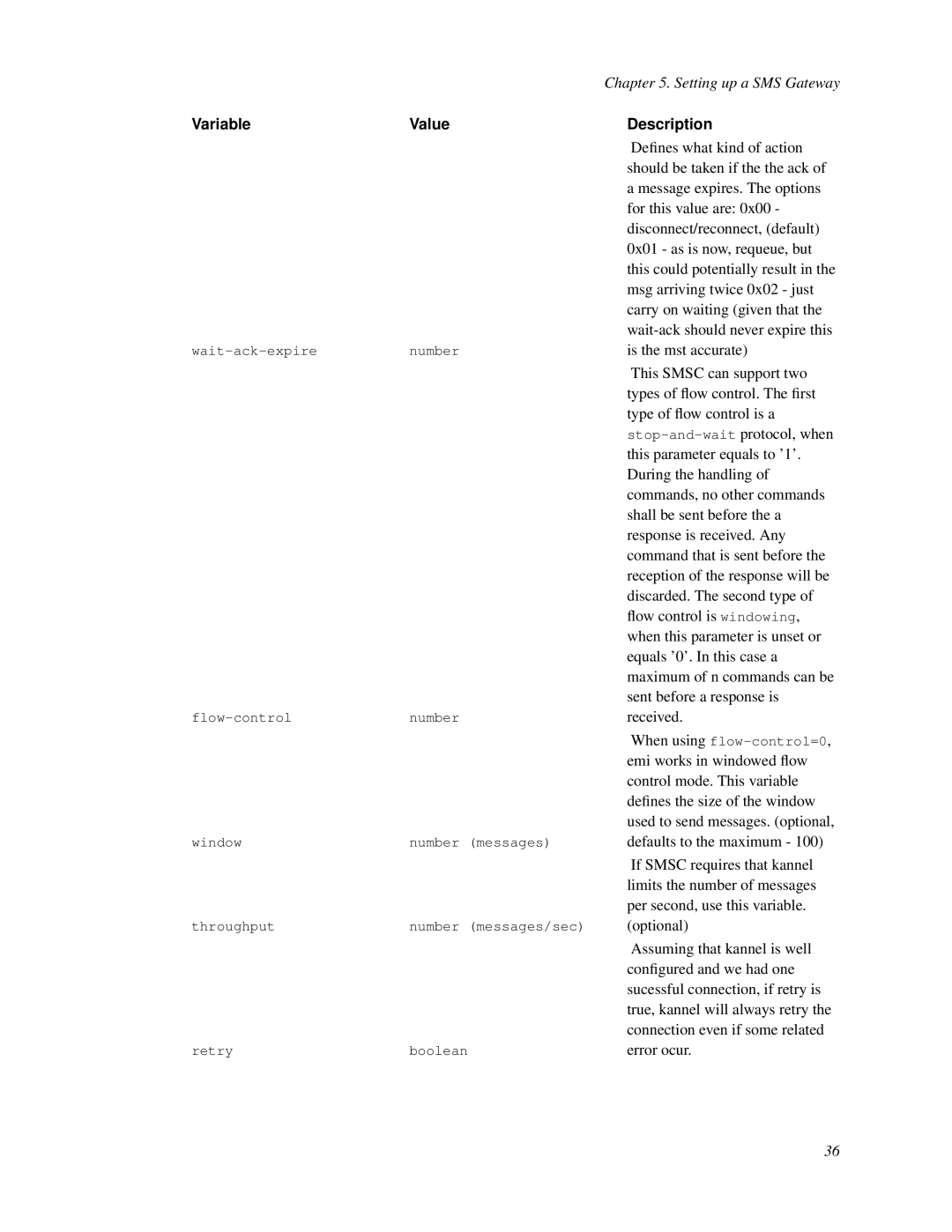 Nokia WAP and SMS gateway manual Deﬁnes what kind of action, For this value are, Disconnect/reconnect, default, Received 