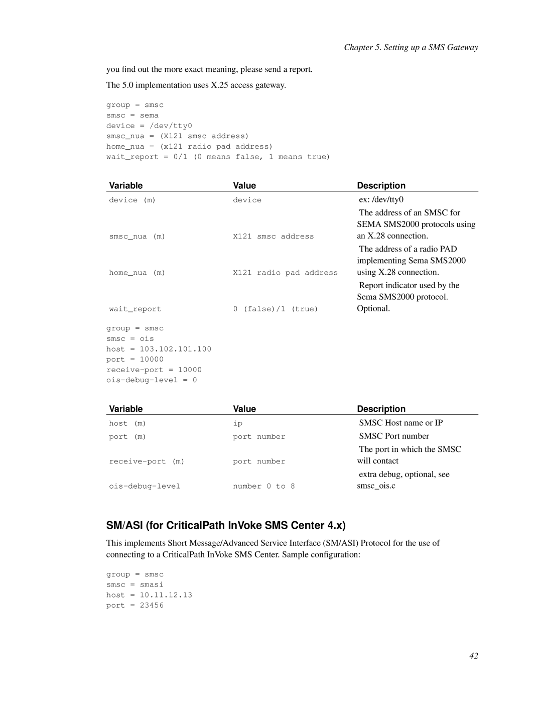 Nokia WAP and SMS gateway manual SM/ASI for CriticalPath InVoke SMS Center 